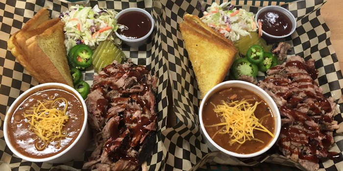 BBQ brisket, pulled pork, ribs and sausage